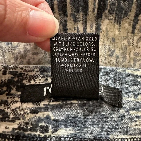 Roz&Ali Multicolor Maxi Boho Skirt Stretch Striped Tie Dye Blue Gypsy Women's PM - Picture 6 of 8